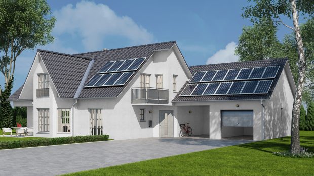 solar panels on a home