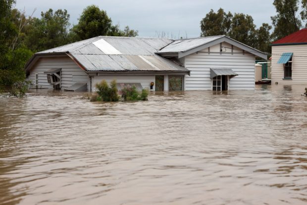 flooded country house