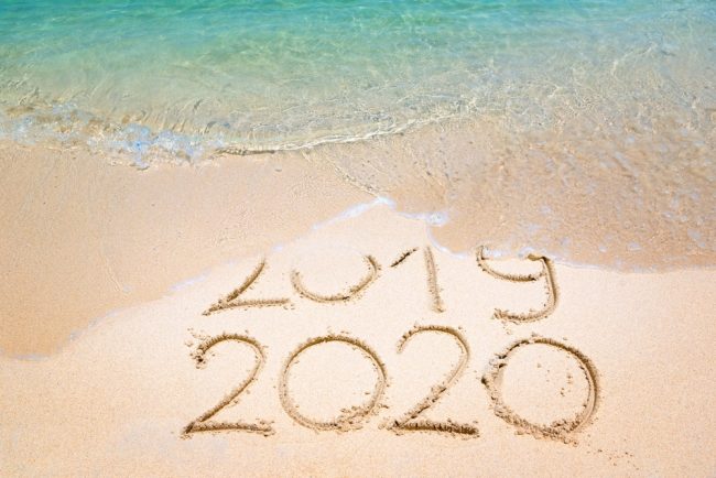 2020 written in the sand