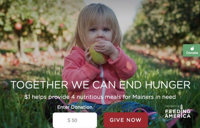 Screenshot from the Good Shepherd Food Bank of Maine's website.