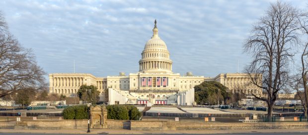 U.S. Capitol Building prepared for Inauguration Day in 2017