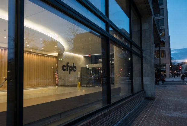 Entrance to the Consumer Financial Protection Bureau, Washington, D.C.