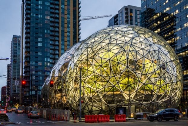 Apartments surrounding the Amazon headquarters in Seattle.