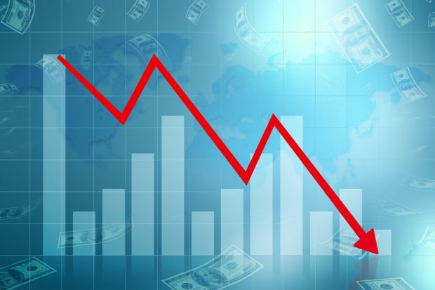 economic losses shown on a line graph