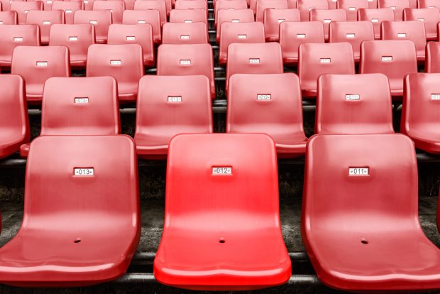 rows of empty seats