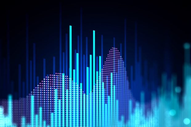 Financial forecast chart analyzing. Graph reflects data behavior over historic period. Statistic research concept. 3d rendering