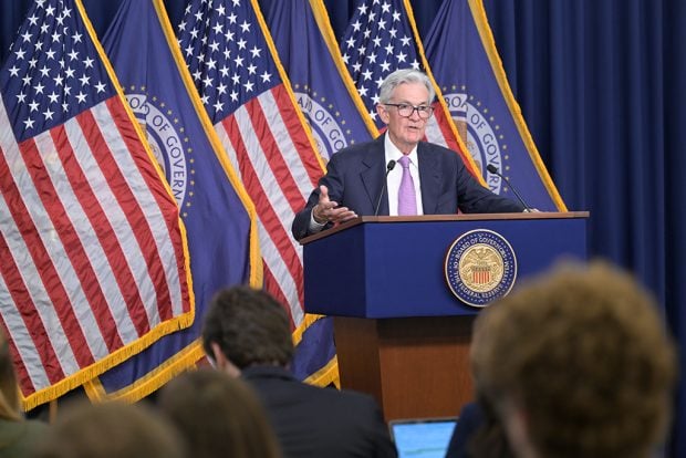 Fed Chair Jerome Powell speaks to reporters in Washington, D.C., Wednesday after announcing a 50-basis-point rate cut. Credit/Federal Reserve