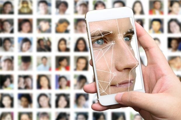 smartphone with faces, biometrics