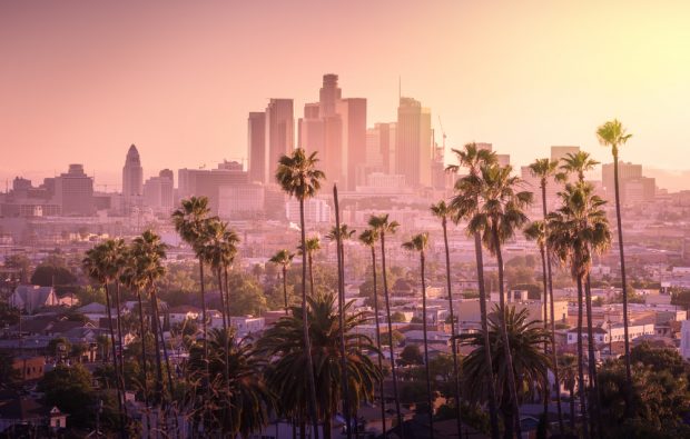Los Angeles skyline.