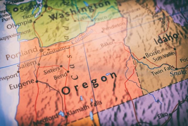 The Oregon-Idaho border