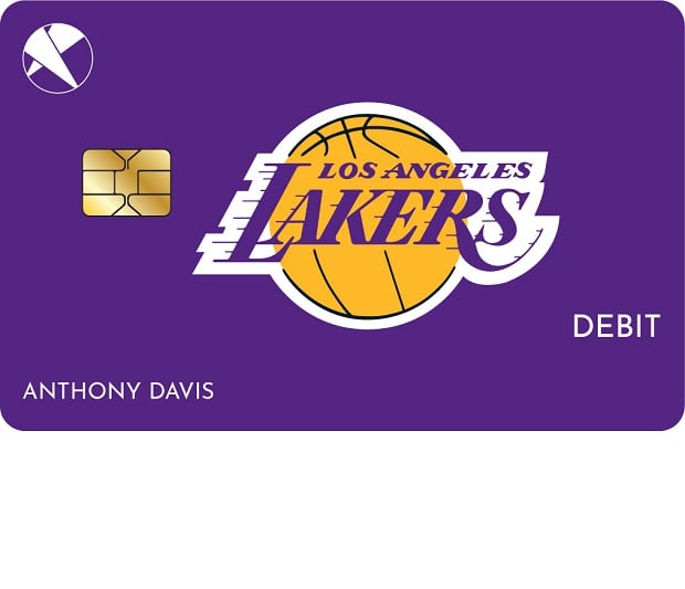 Design of the First Entertainment CU/Lakers debit card.