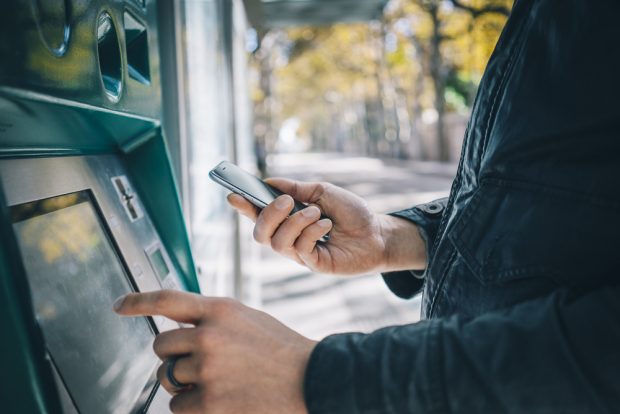 ATM used to withdraw cash.