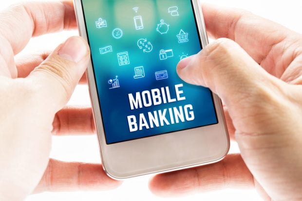 Mobile banking on smartphone