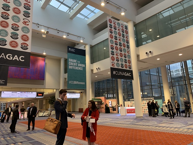 People walking through the convention center in Washington D.C. during the 2019 CUNA GAC.