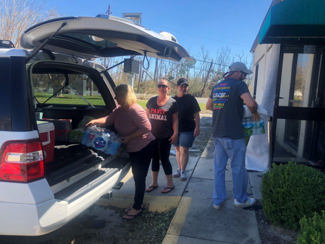 Team unloading supplies