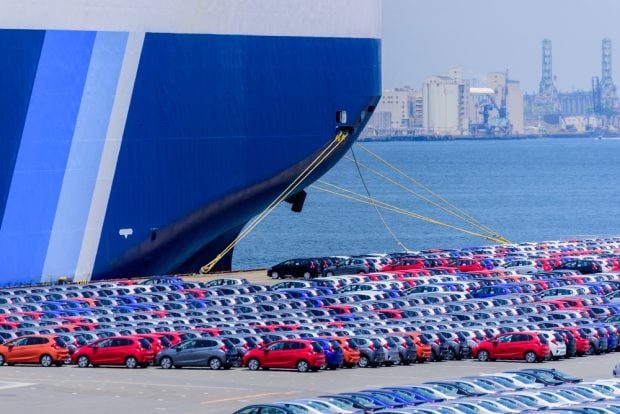 Cars being shipped from Asia.