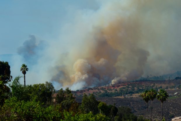 Wildfires burn near Fallbrook, Calif., July 2018. (Source: Shutterstock)