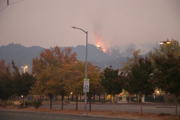 Wildfires seen around Santa Rosa, Calif.