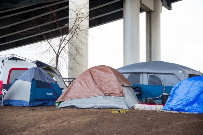 Homeless camp in Portland, Ore.