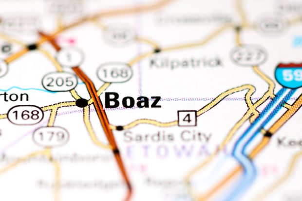 Map of Boaz, Ala.