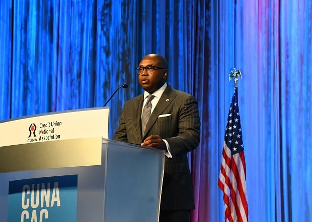 NCUA Chairman, Rodney Hood speaks at CUNA's Governmental Affairs Conference on Feb. 25, 2020.