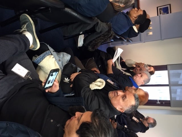 NYC taxi drivers attend NCUA board meeting on Thursday, Feb. 20. 