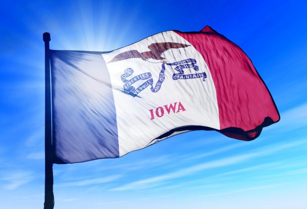 Iowa state flag.