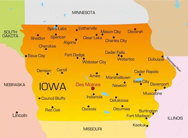 Iowa map