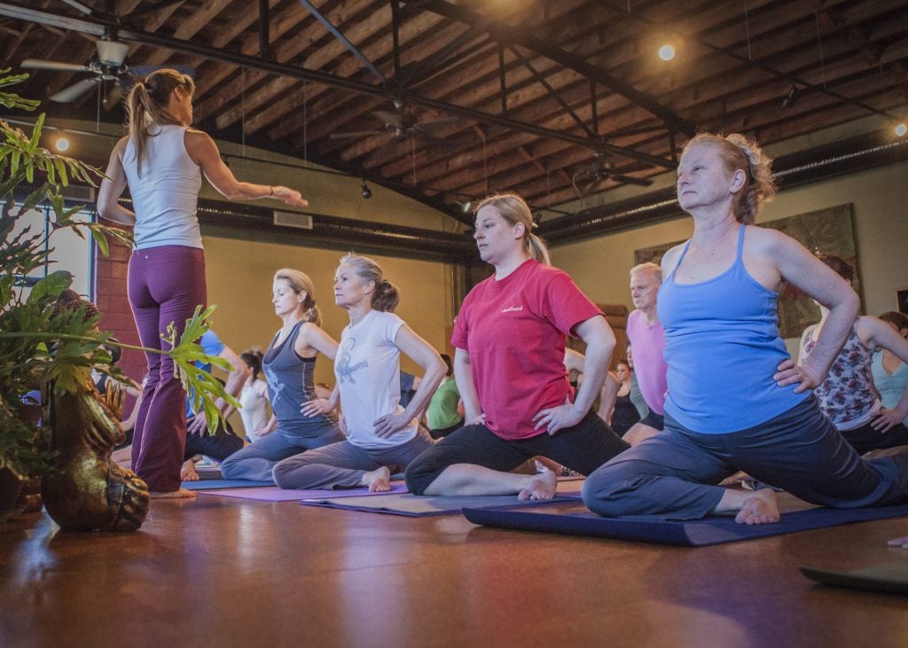 Stacey Millner-Collins teaches a class at City Yoga.