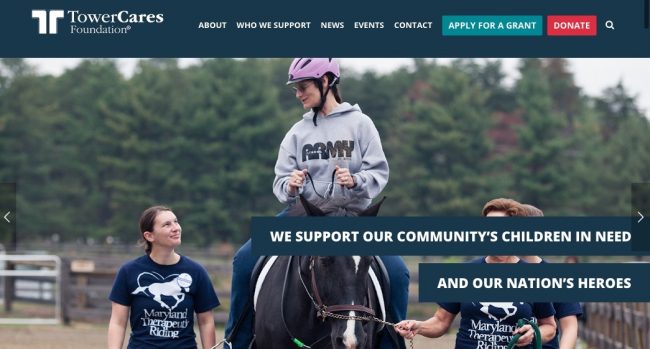 Screenshot from the TowerCares Foundation website