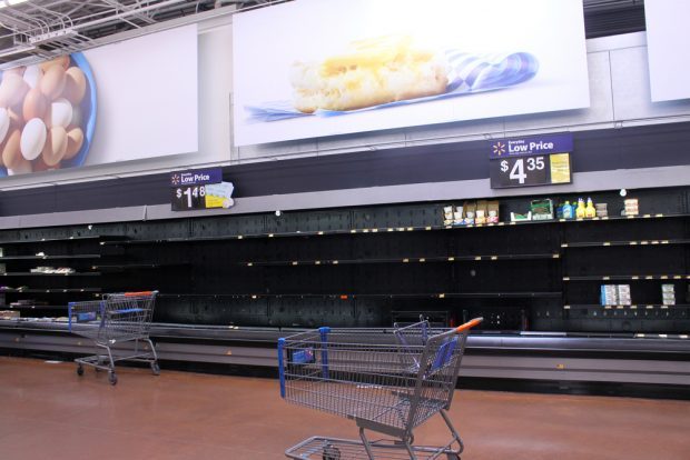 Empty shelves at a store in Phoenix, March 18, 2020.