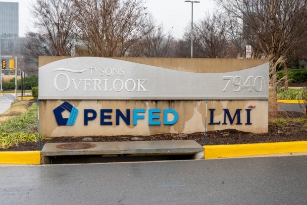PenFed sign at its headquarters in Tysons Corner, Va.