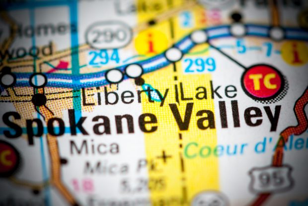 Liberty Lake, Wash. on a map.