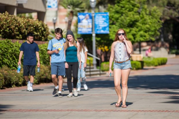 UCLA students walking on campus.