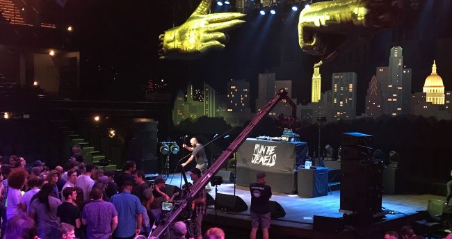 Run the Jewels stage at Austin City Limits, October 2017