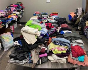 Donations for apartment fire victims.