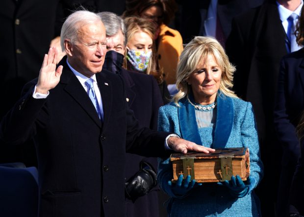 President Joe Biden takes the oath of office