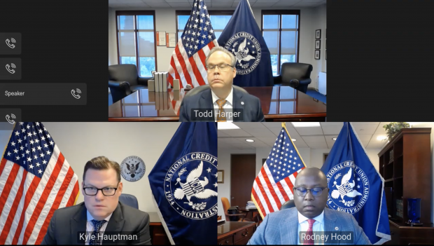 NCUA Board members during the virtual meeting on Sept. 23, 2021.
