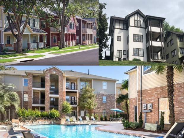 Alliant closed $51 million in loans in the third quarter to finance student housing projects in Waco, Texas (top left), Knoxville, Tenn. (top right), and Baton Rouge, La. (Photos courtesy Alliant Credit Union).