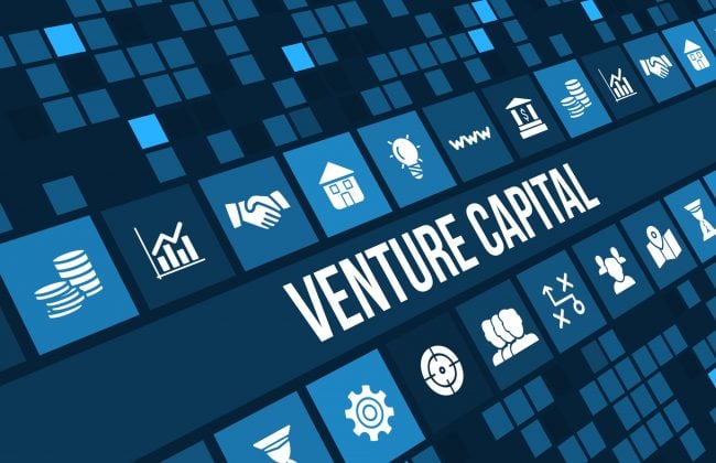 Venture Capital concept image with business icons and copyspace.