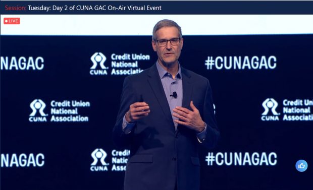 CUNA chief economist Mike Schenk speaking at CUNA GAC in Washington, D.C. 