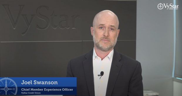 Image from VyStar Credit Union video posted on Thursday, May 19 with Chief Member Experience Officer, Joel Swanson.