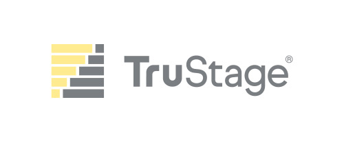 TruStage branding and logo with yellow and gray stripes