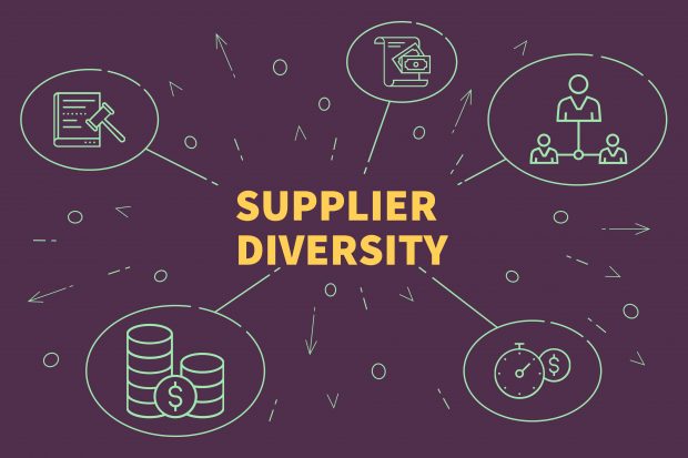 Business illustration showing the concept of supplier diversity