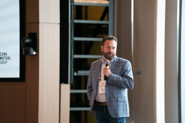Brian Kaas speaks at the Fintech Summit.