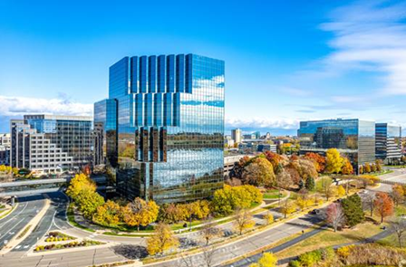 Last summer, five credit unions financed $31 million for the purchase of this 17-story office tower in Bloomington, Minnesota.