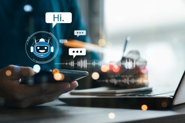 AI Chatbot intelligent digital customer service application concept