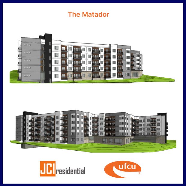 Renderings of Matador apartments to be built in Austin. Credit/UFCU