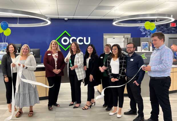 Oregon Community CU employees and others at the opening of its Roseburg branch in June. Credit/OCCU