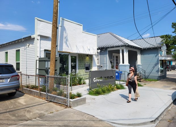 The Oak Street branch in uptown New Orleans was converted from a former auto repair garage. Credit/Jim DuPlessis